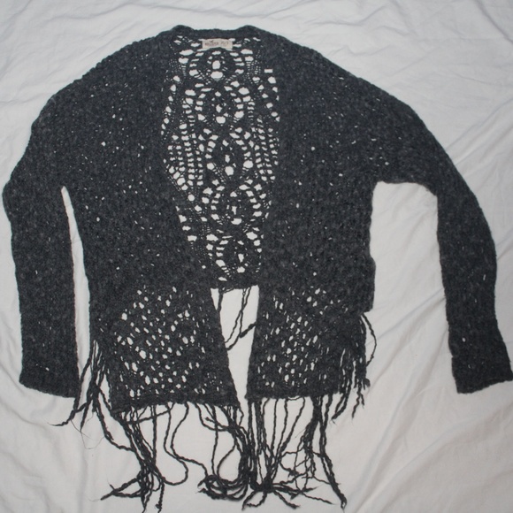 Hollister Sweaters - Hollister Oversized Open-Knit Cardigan with Fringe